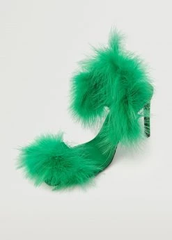 Heeled Feathered Sandals Green 10 Heeled Feathered Sandals Green -Mango Shoes Sales unnamed file 1013