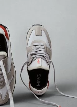 Lace-up Leather Sneakers Grey