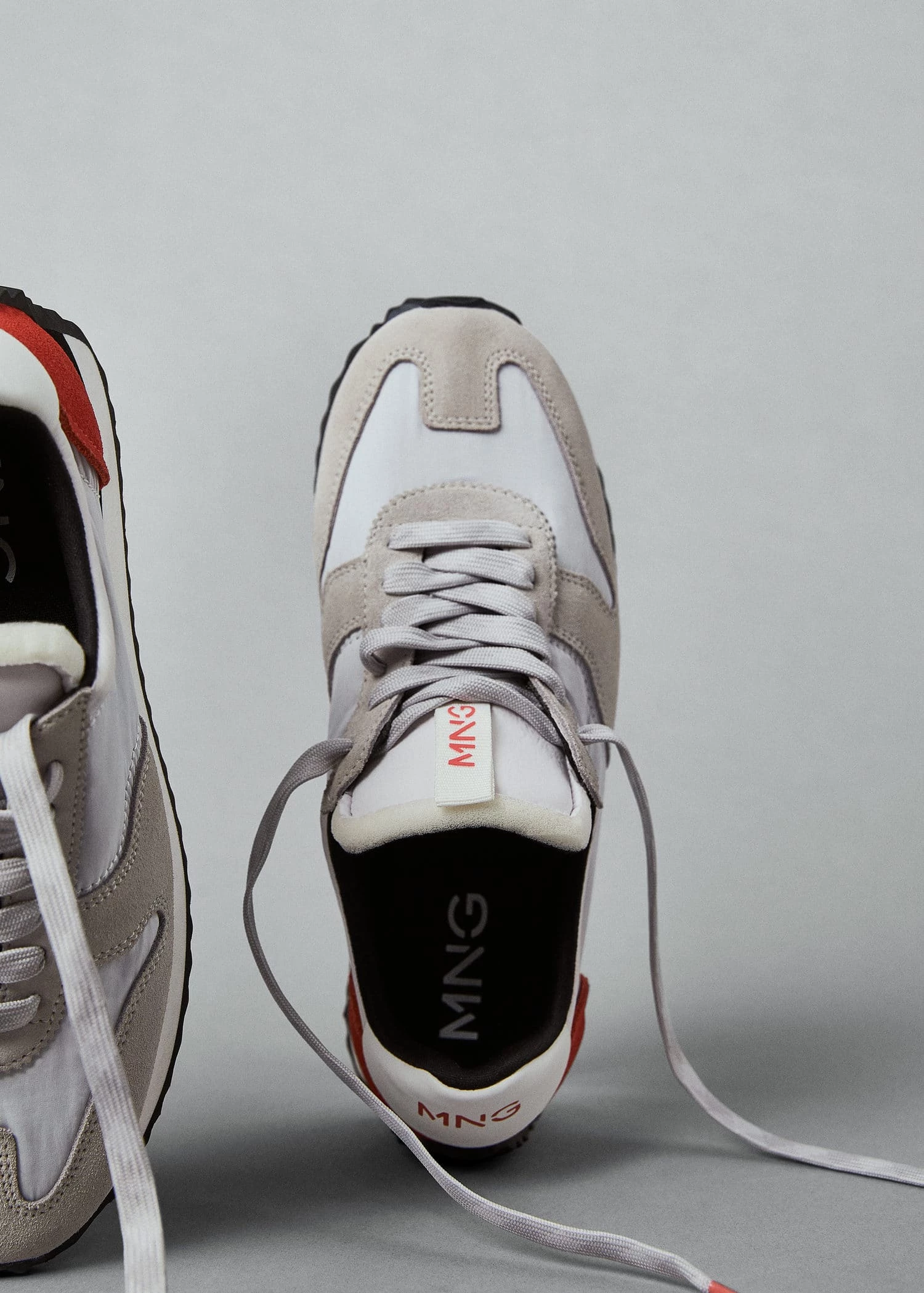 Lace-up Leather Sneakers Grey 3 Lace-up Leather Sneakers Grey