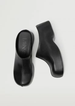 Leather Clog Black -Mango Shoes Sales unnamed file 1102