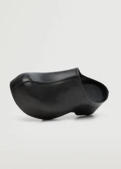 Leather Clog Black -Mango Shoes Sales unnamed file 1104