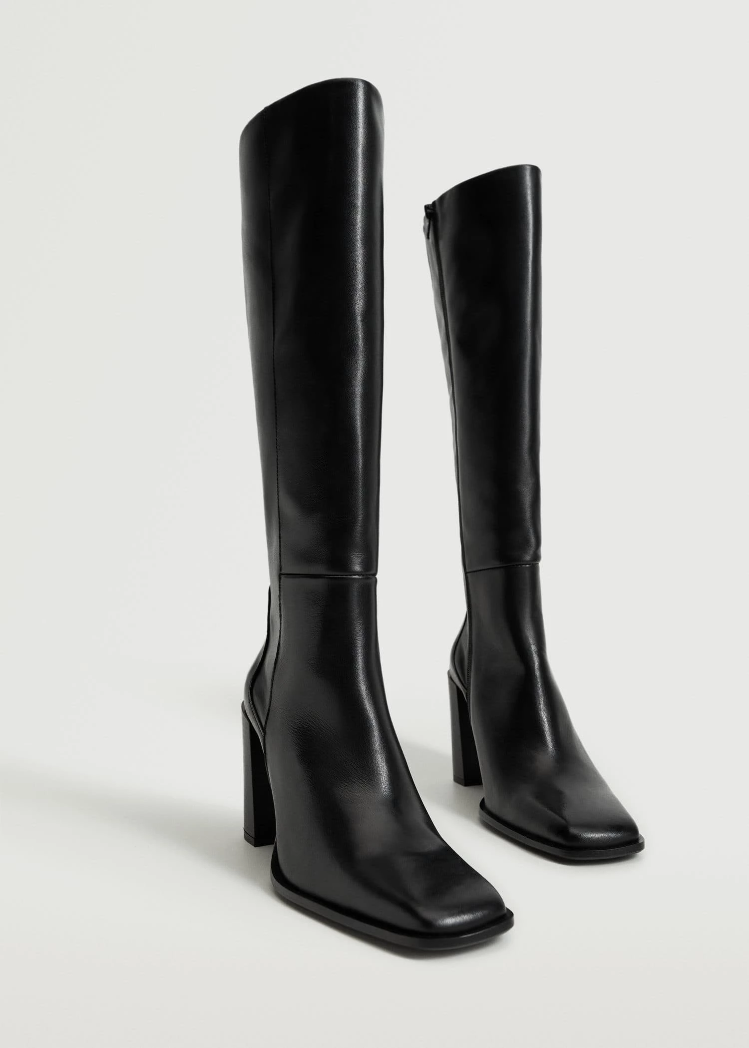 High Heel Leather Boot Black 5 High Heel Leather Boot Black - Image 3