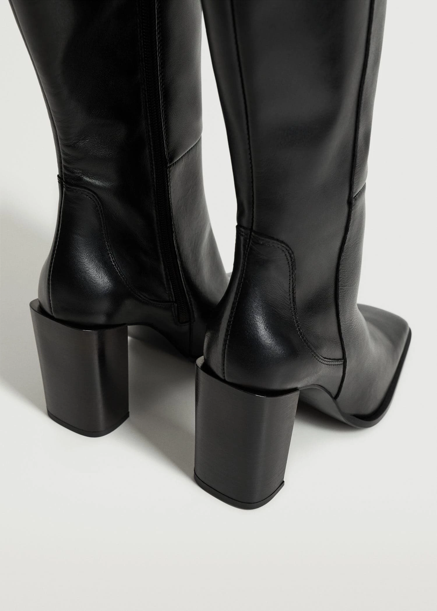 High Heel Leather Boot Black 6 High Heel Leather Boot Black - Image 4