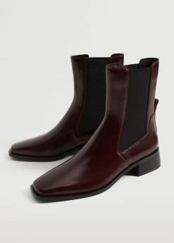 Leather Chelsea Ankle Boots Burgundy 10 Leather Chelsea Ankle Boots Burgundy -Mango Shoes Sales unnamed file 1143