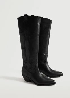 Cowboy Leather Boots Black 17 Cowboy Leather Boots Black -Mango Shoes Sales unnamed file 1174