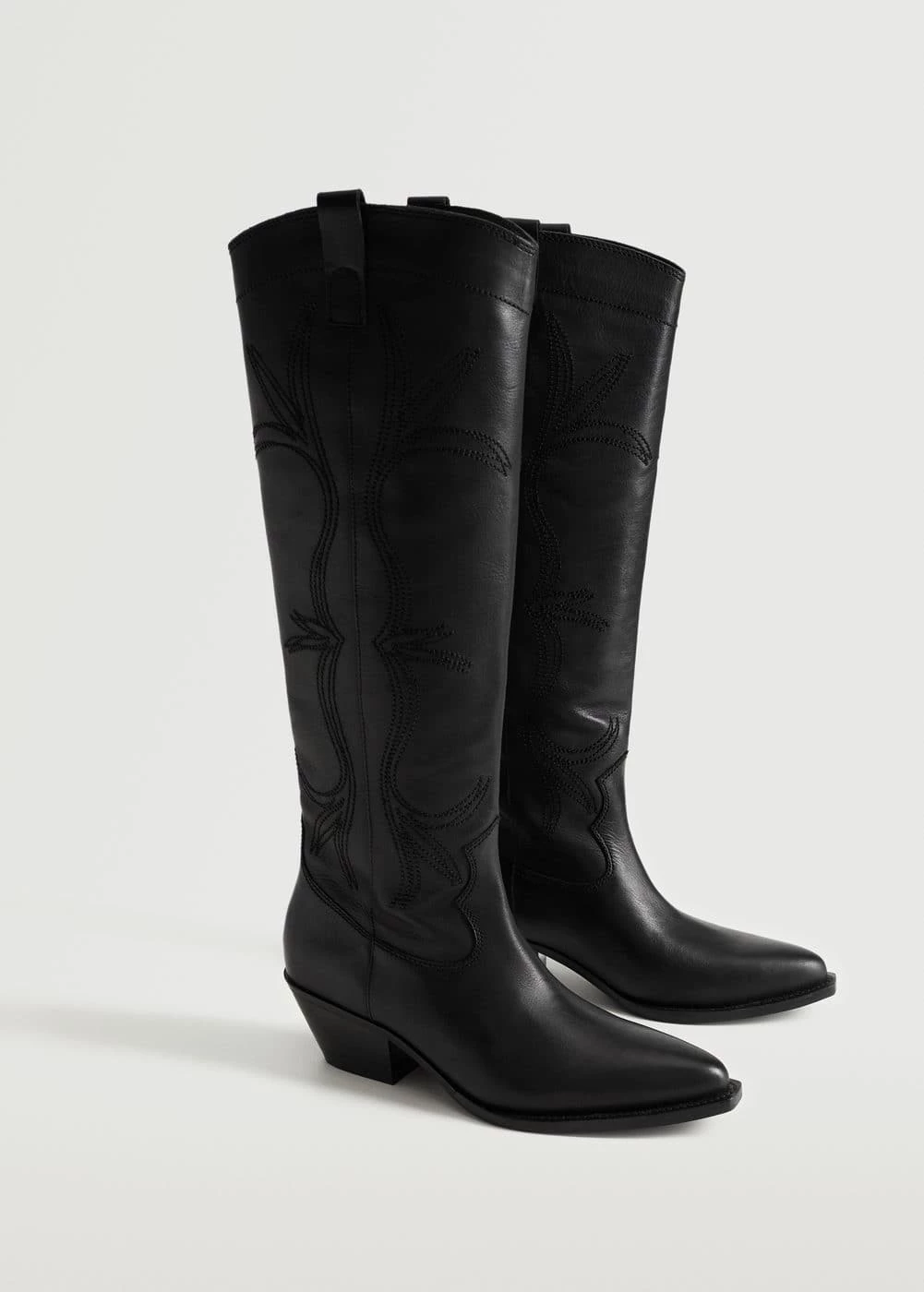 Cowboy Leather Boots Black 9 Cowboy Leather Boots Black - Image 7