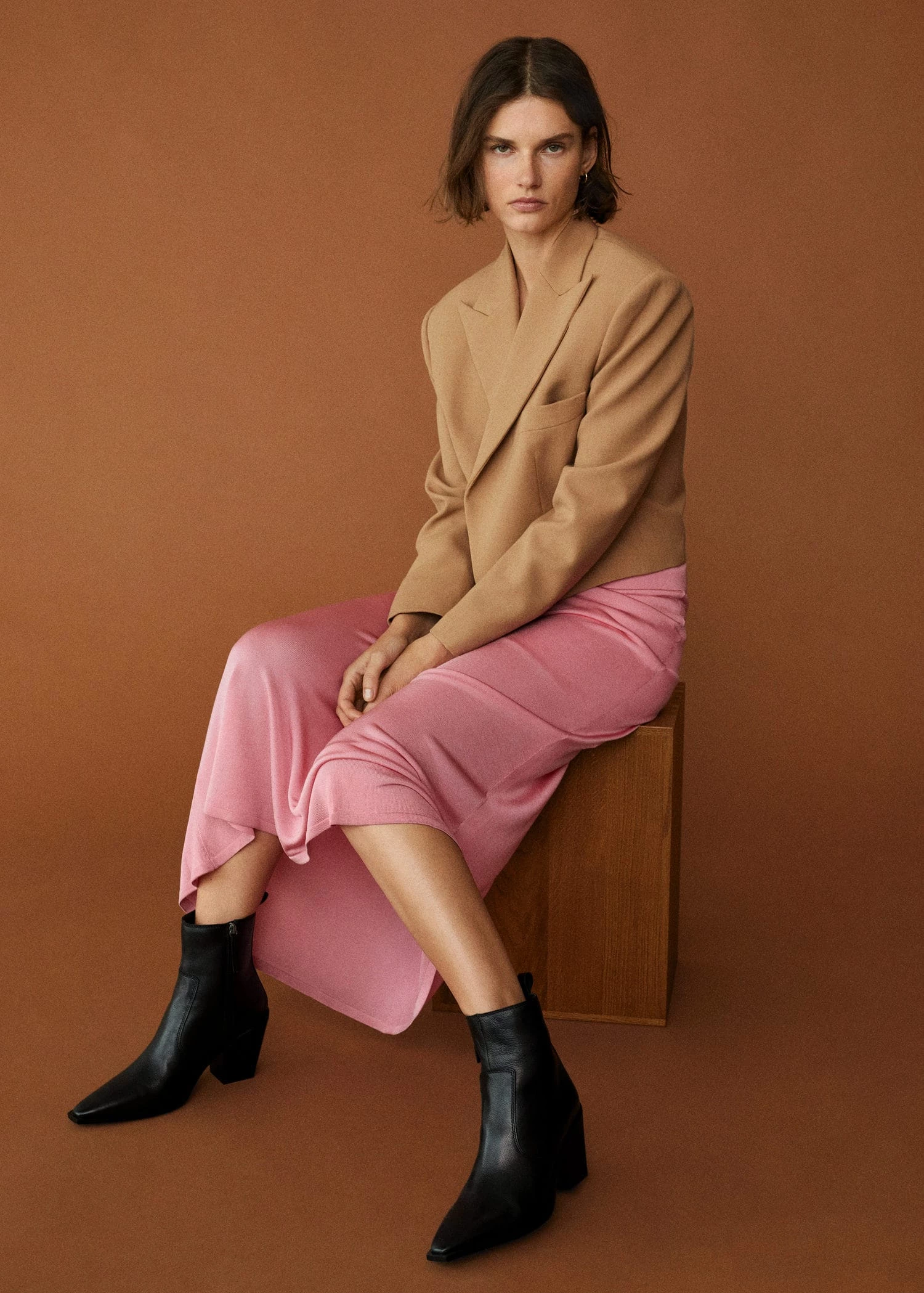 Heel Leather Ankle Boot Medium Brown 3 Heel Leather Ankle Boot Medium Brown