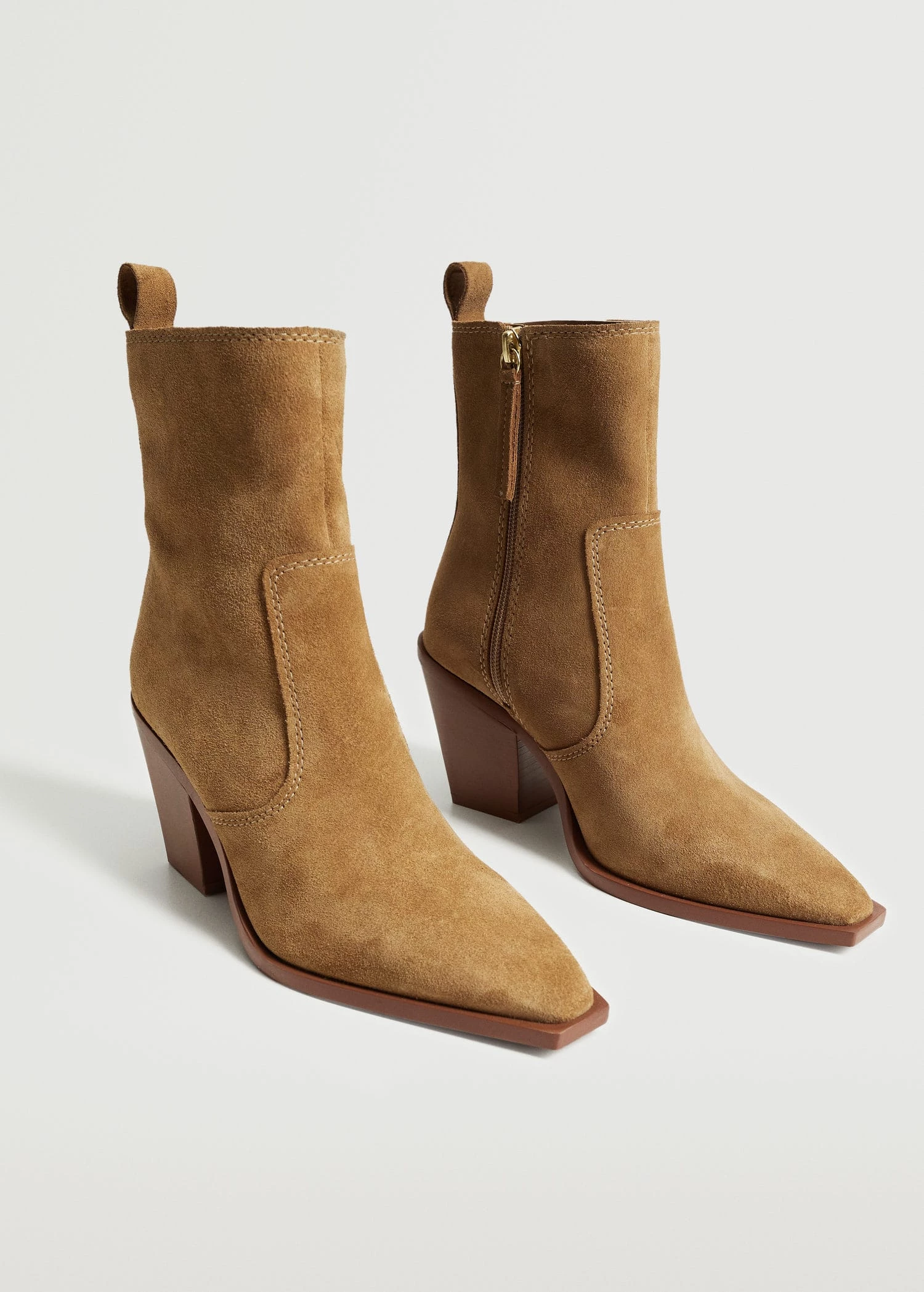 Heel Leather Ankle Boot Medium Brown 12 Heel Leather Ankle Boot Medium Brown - Image 10