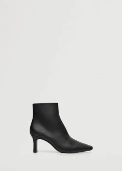 Pointed Heel Ankle Boot Black -Mango Shoes Sales unnamed file 1203