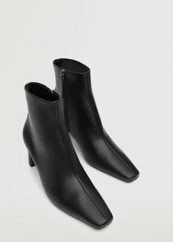 Pointed Heel Ankle Boot Black -Mango Shoes Sales unnamed file 1204