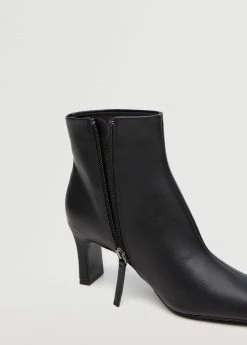 Pointed Heel Ankle Boot Black -Mango Shoes Sales unnamed file 1206