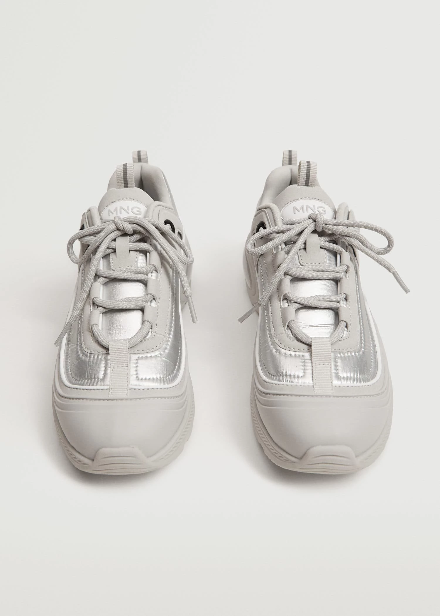 Lace-up Mixed Sneakers Black 5 Lace-up Mixed Sneakers Black - Image 3