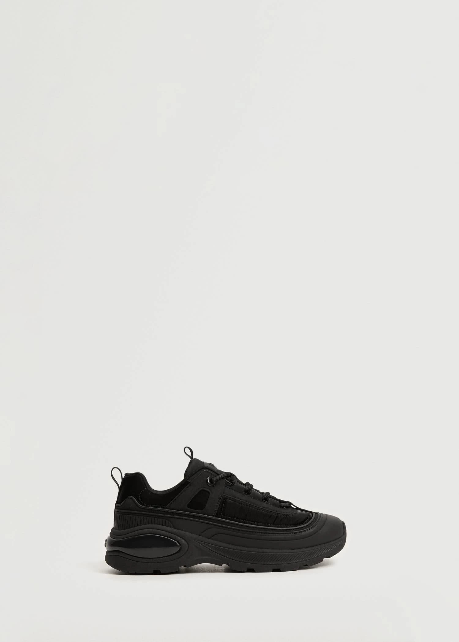 Lace-up Mixed Sneakers Black 11 Lace-up Mixed Sneakers Black - Image 9