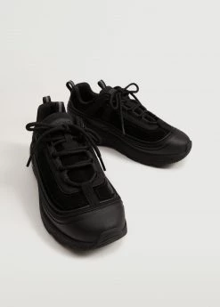 Lace-up Mixed Sneakers Black 26 Lace-up Mixed Sneakers Black -Mango Shoes Sales unnamed file 1229