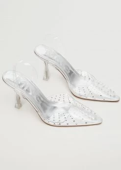Shiny High-heeled Shoes Silver -Mango Shoes Sales unnamed file 129