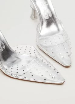Shiny High-heeled Shoes Silver -Mango Shoes Sales unnamed file 131
