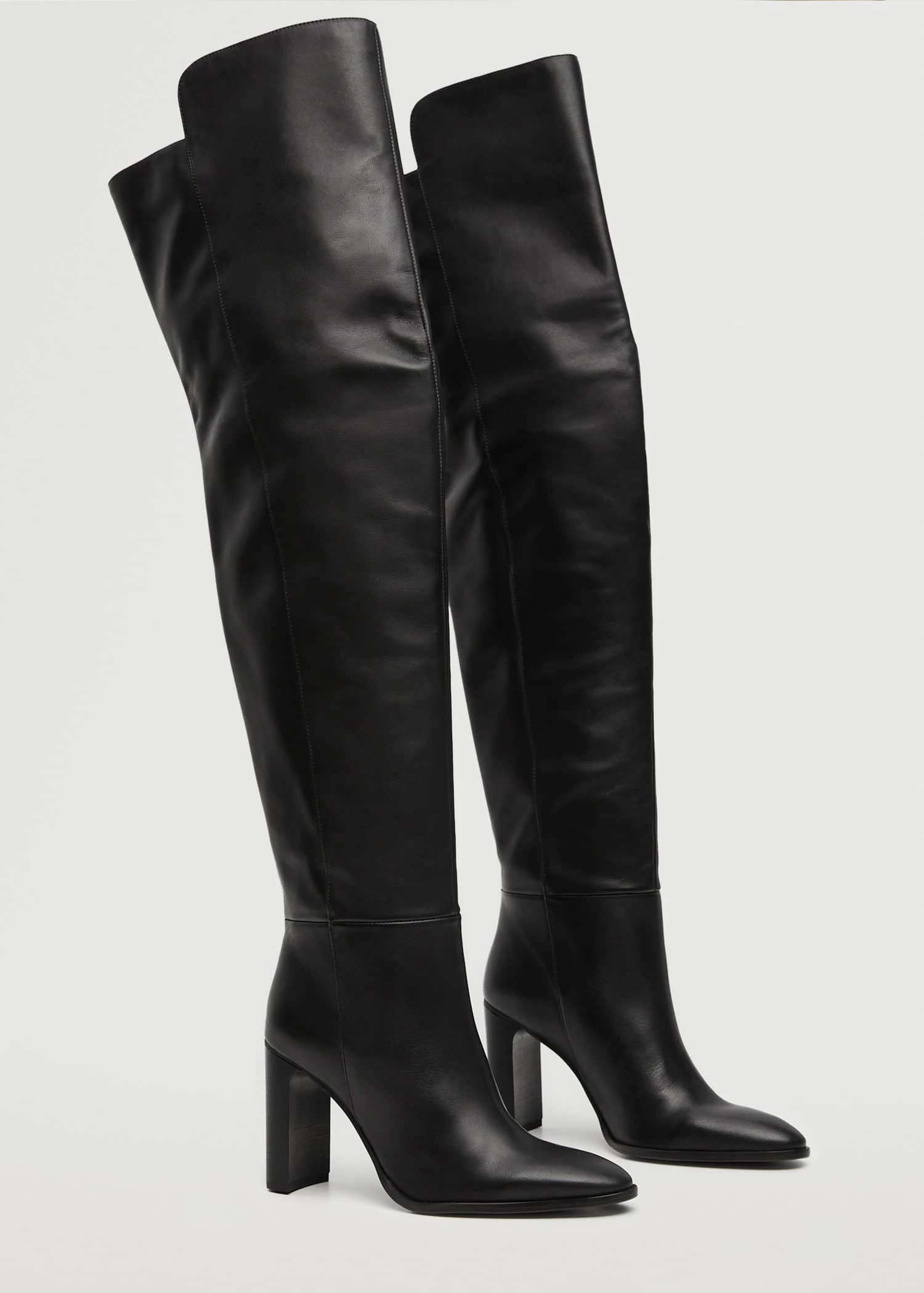 High Heel Leather Boot Black 5 High Heel Leather Boot Black - Image 3