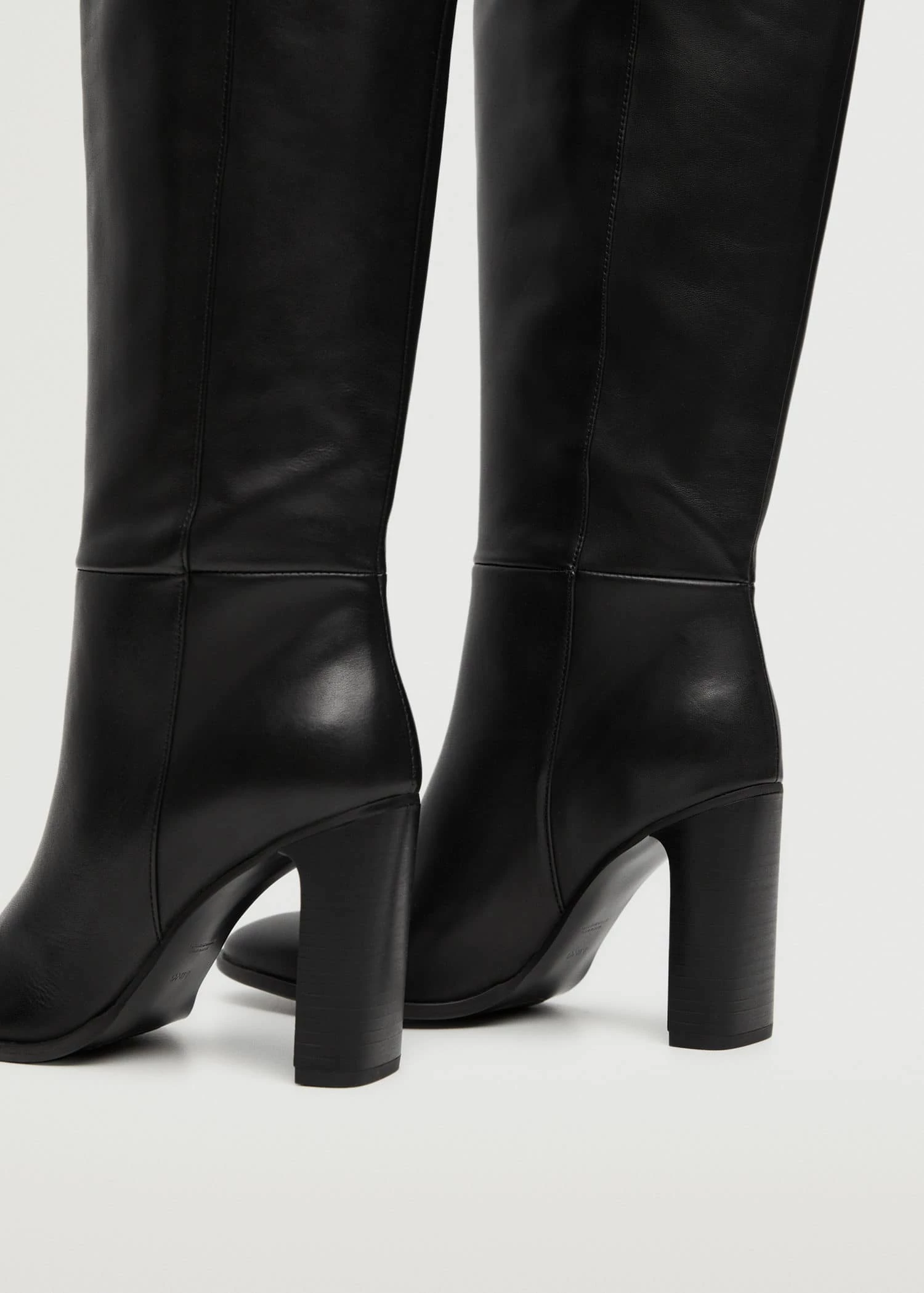 High Heel Leather Boot Black 6 High Heel Leather Boot Black - Image 4