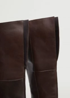 Leather Boots With Track Sole Chocolate -Mango Shoes Sales unnamed file 1385
