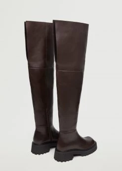 Leather Boots With Track Sole Chocolate -Mango Shoes Sales unnamed file 1386