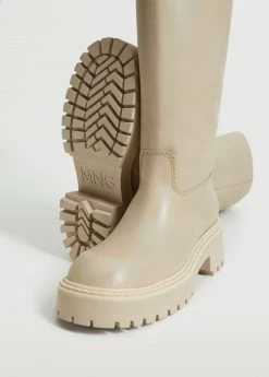 Leather Boots With Tall Leg Off White -Mango Shoes Sales unnamed file 1496