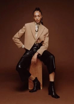 Squared Toe Leather Ankle Boots Black -Mango Shoes Sales unnamed file 1513