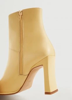 Squared Toe Leather Ankle Boots Black -Mango Shoes Sales unnamed file 1519