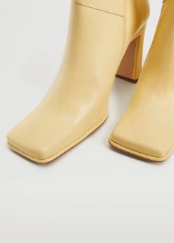 Squared Toe Leather Ankle Boots Black -Mango Shoes Sales unnamed file 1520