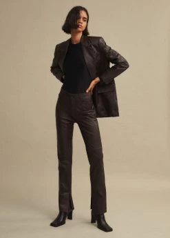 Squared Toe Leather Ankle Boots Black -Mango Shoes Sales unnamed file 1521