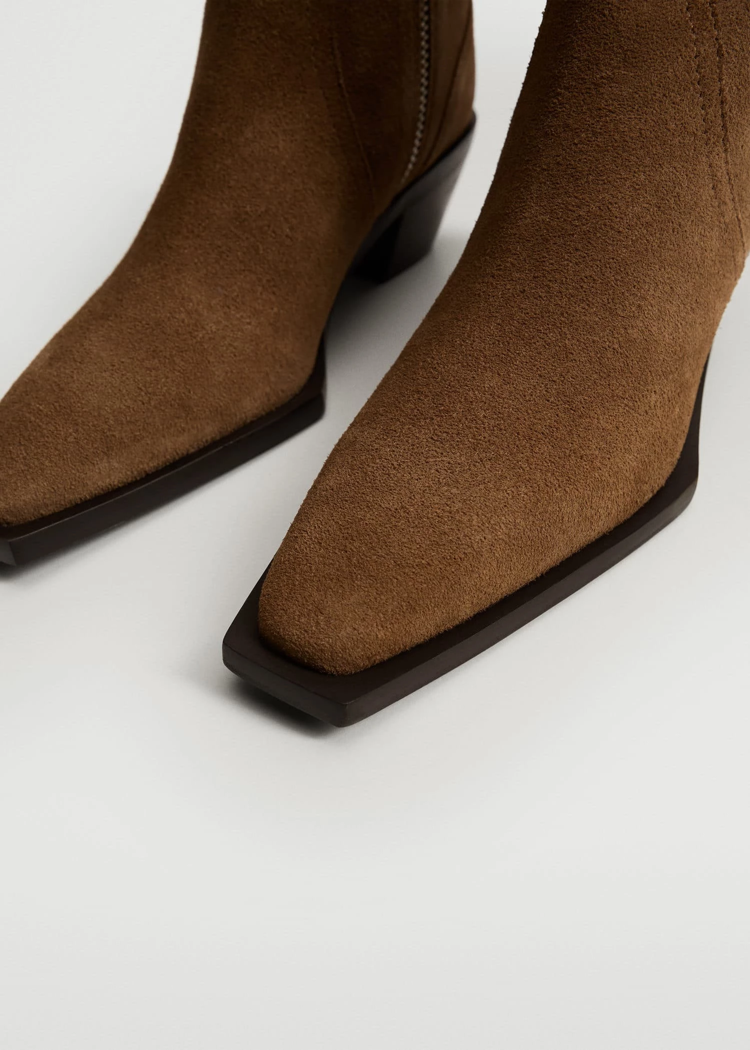 Squared Toe Leather Ankle Boots Black 4 Squared Toe Leather Ankle Boots Black - Image 3