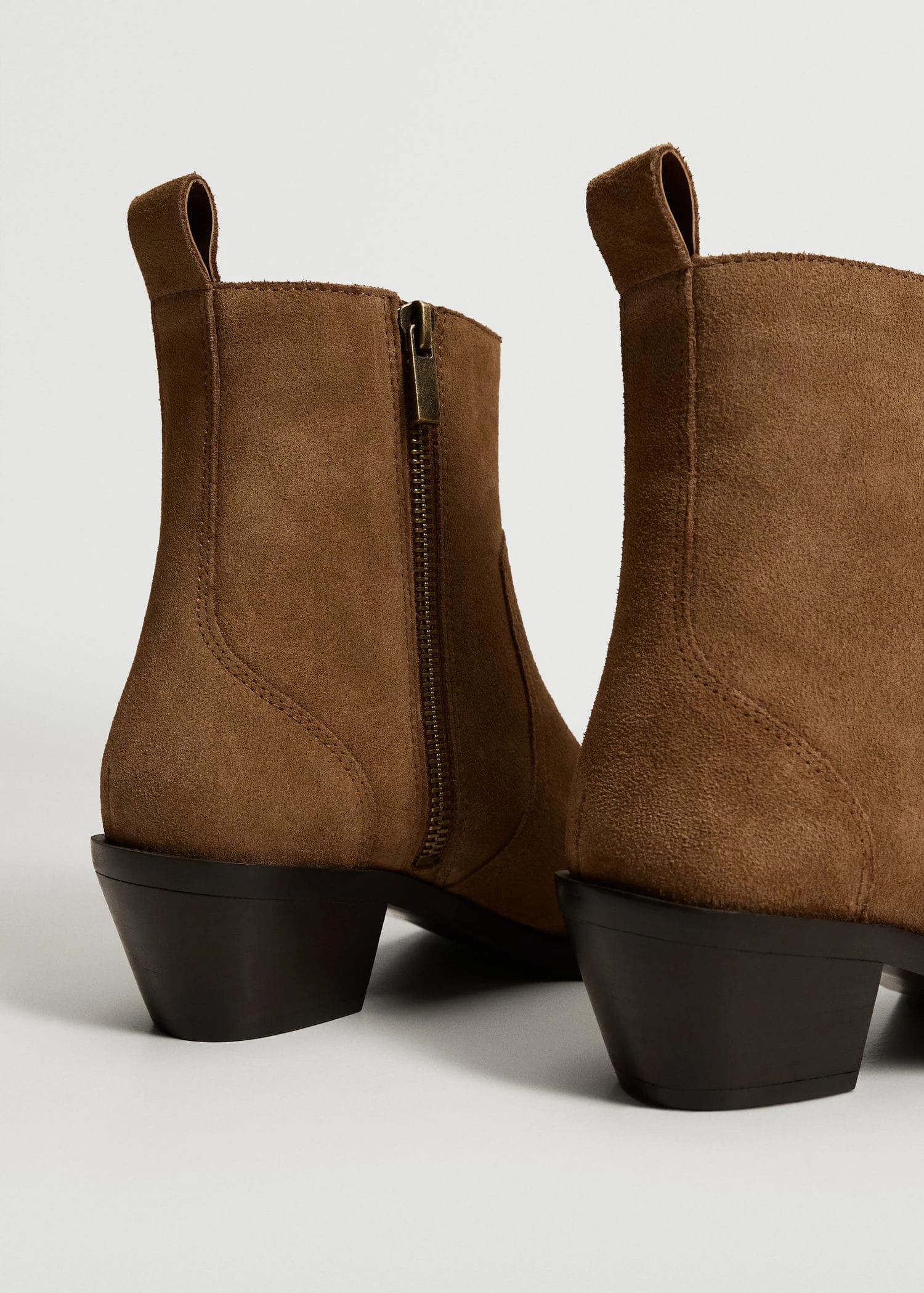 Squared Toe Leather Ankle Boots Black 5 Squared Toe Leather Ankle Boots Black - Image 4