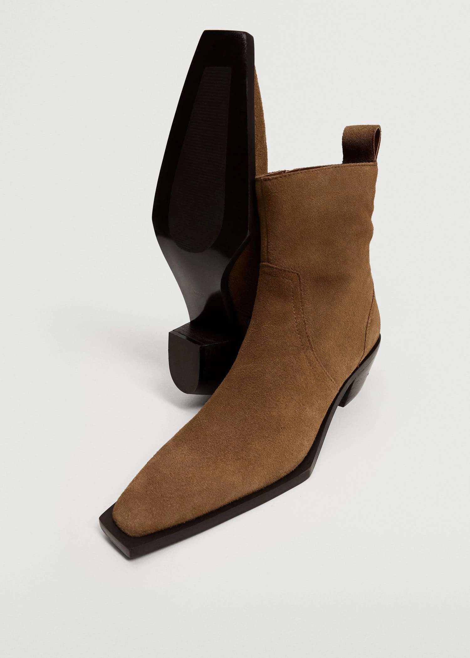 Squared Toe Leather Ankle Boots Black 9 Squared Toe Leather Ankle Boots Black - Image 8