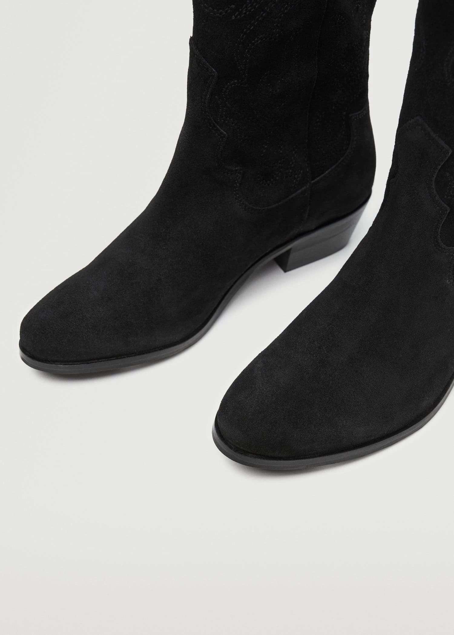 Mango Teen Cowboy Leather Boots Black 6 Mango Teen Cowboy Leather Boots Black - Image 4