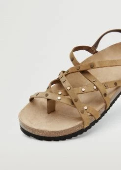Mango Teen Studded Leather Sandals Beige -Mango Shoes Sales unnamed file 1632