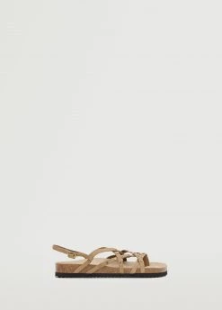 Mango Teen Studded Leather Sandals Beige -Mango Shoes Sales unnamed file 1633