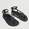 Mango Teen Leather Straps Sandals Black