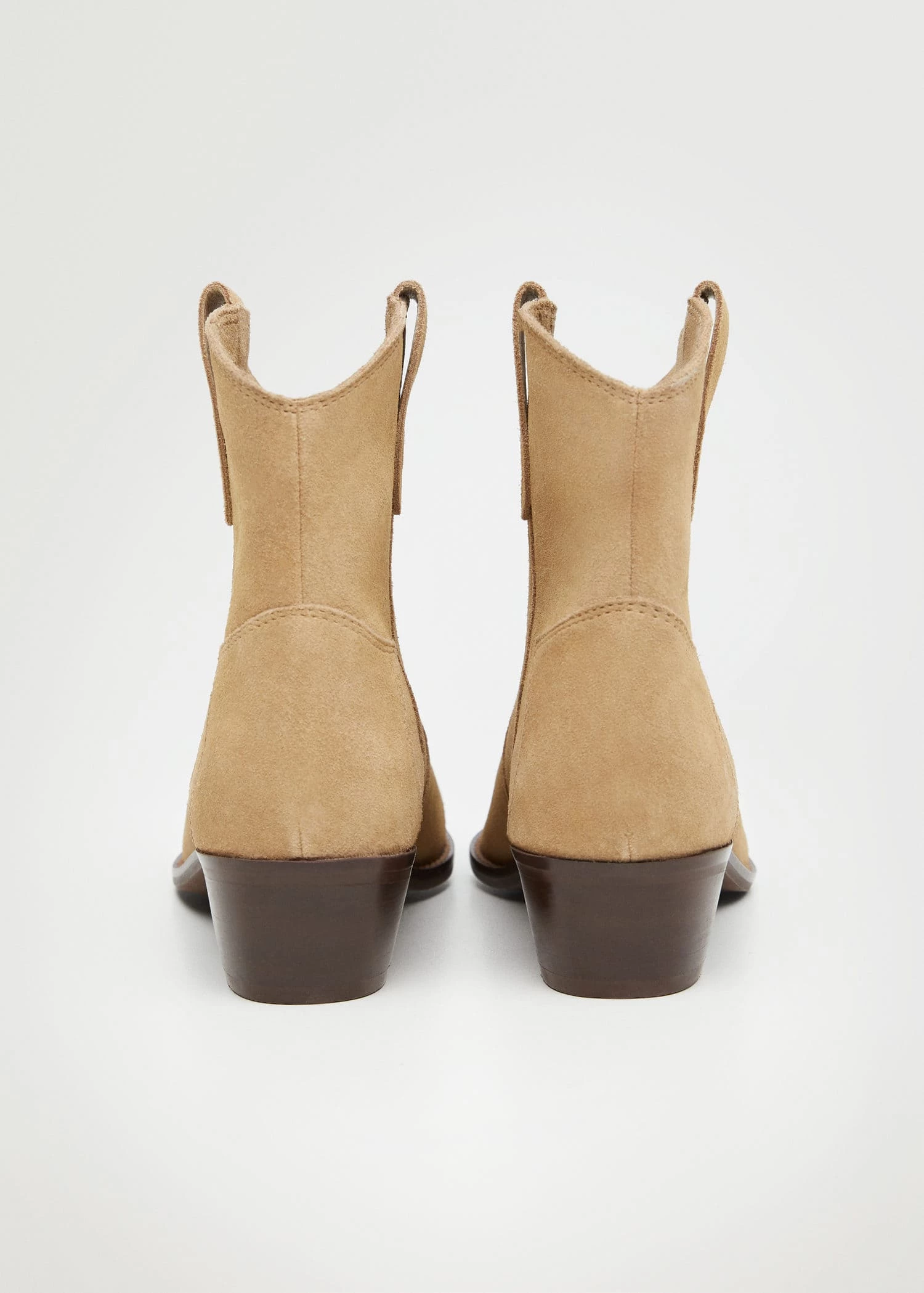 Mango Teen Leather Cowboy Ankle Boots Sand 4 Mango Teen Leather Cowboy Ankle Boots Sand - Image 2