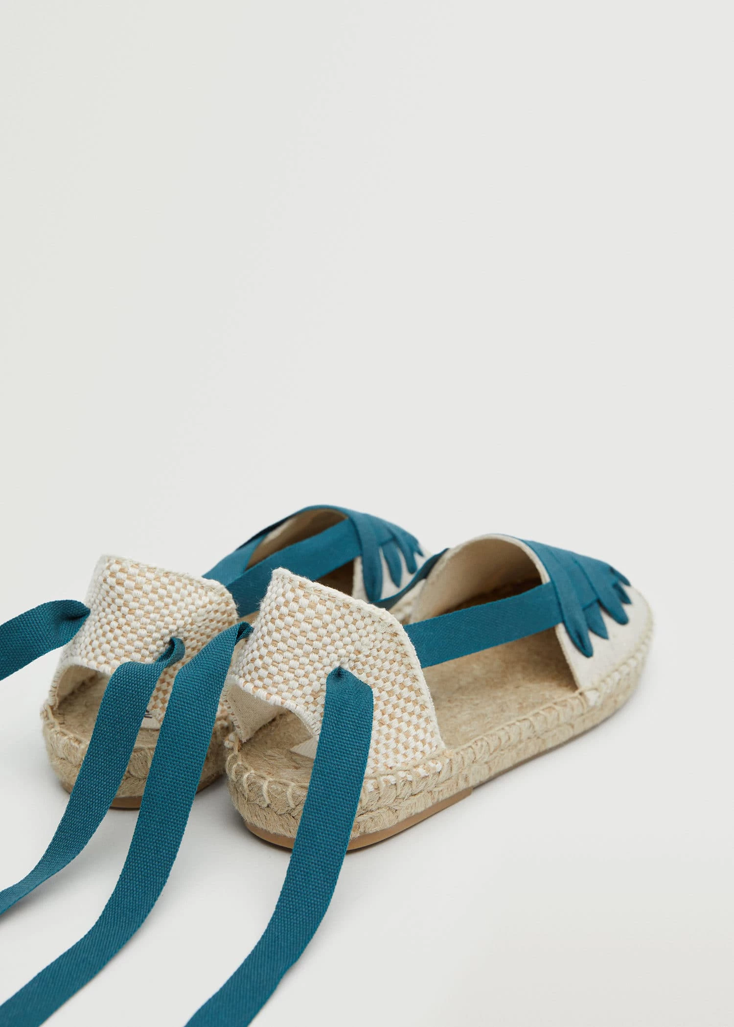 Mango Kids Lace-up Linen Espadrilles Pastel Green 2 Mango Kids Lace-up Linen Espadrilles Pastel Green