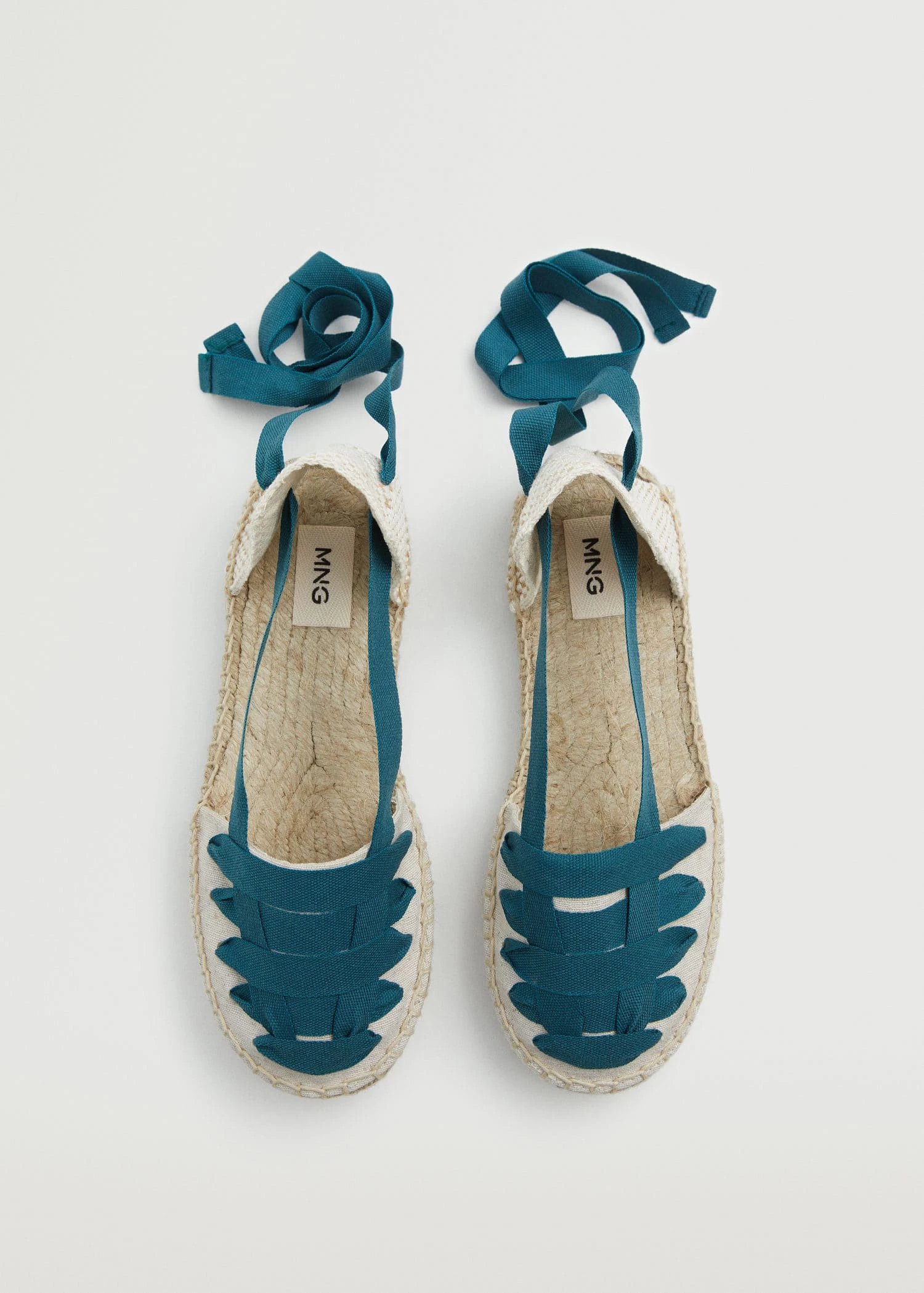 Mango Kids Lace-up Linen Espadrilles Pastel Green 3 Mango Kids Lace-up Linen Espadrilles Pastel Green - Image 2