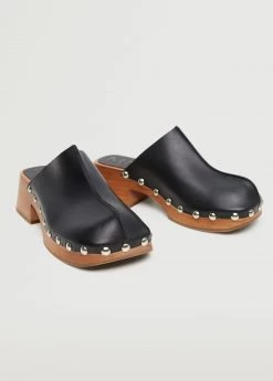 Studded Leather Clog Black -Mango Shoes Sales unnamed file 173