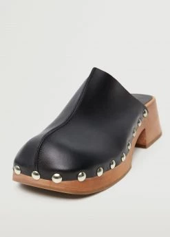 Studded Leather Clog Black -Mango Shoes Sales unnamed file 175