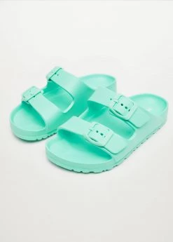 Mango Shoes Sales 43 Mango Kids Flip Flops Buckles Pastel Green