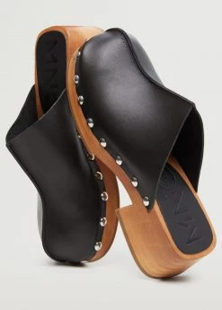 Studded Leather Clog Black -Mango Shoes Sales unnamed file 177