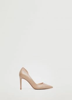 Asymmetric Stiletto Shoes Beige