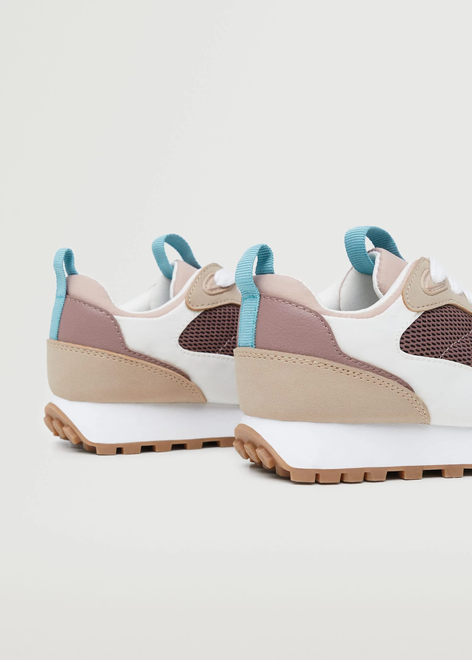 Mango Kids Lace-up Mixed Sneakers Pale Pink 4 Mango Kids Lace-up Mixed Sneakers Pale Pink - Image 2