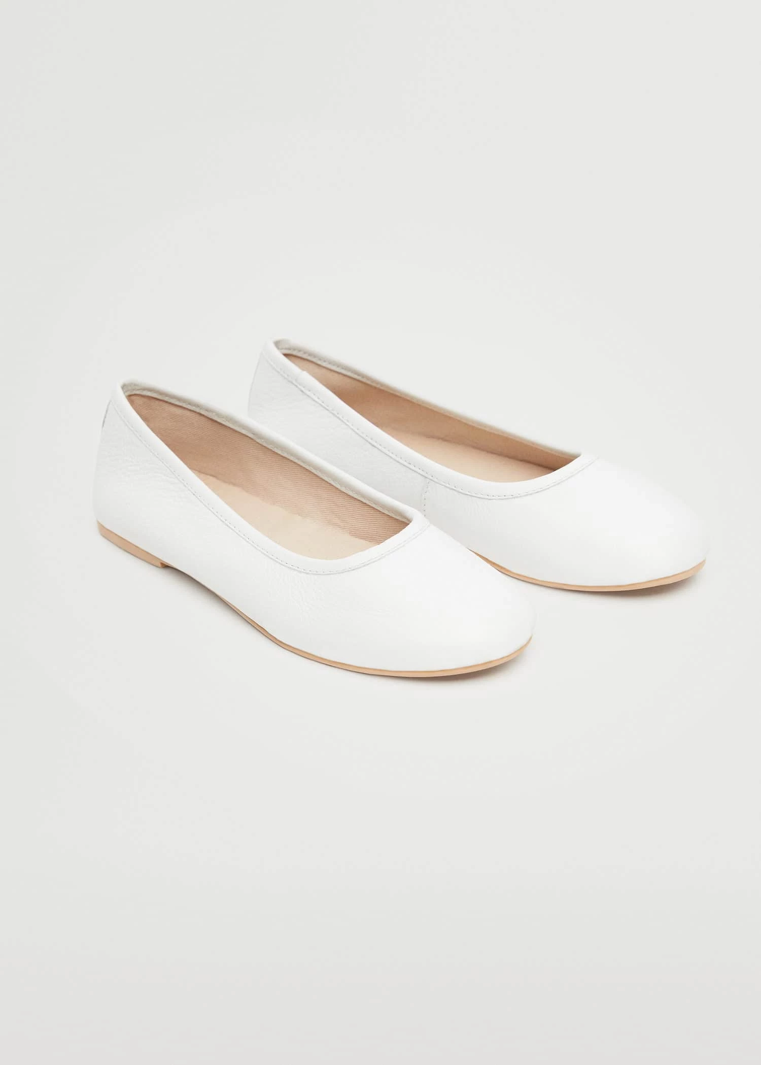 Mango Kids Leather Ballerina White 2 Mango Kids Leather Ballerina White