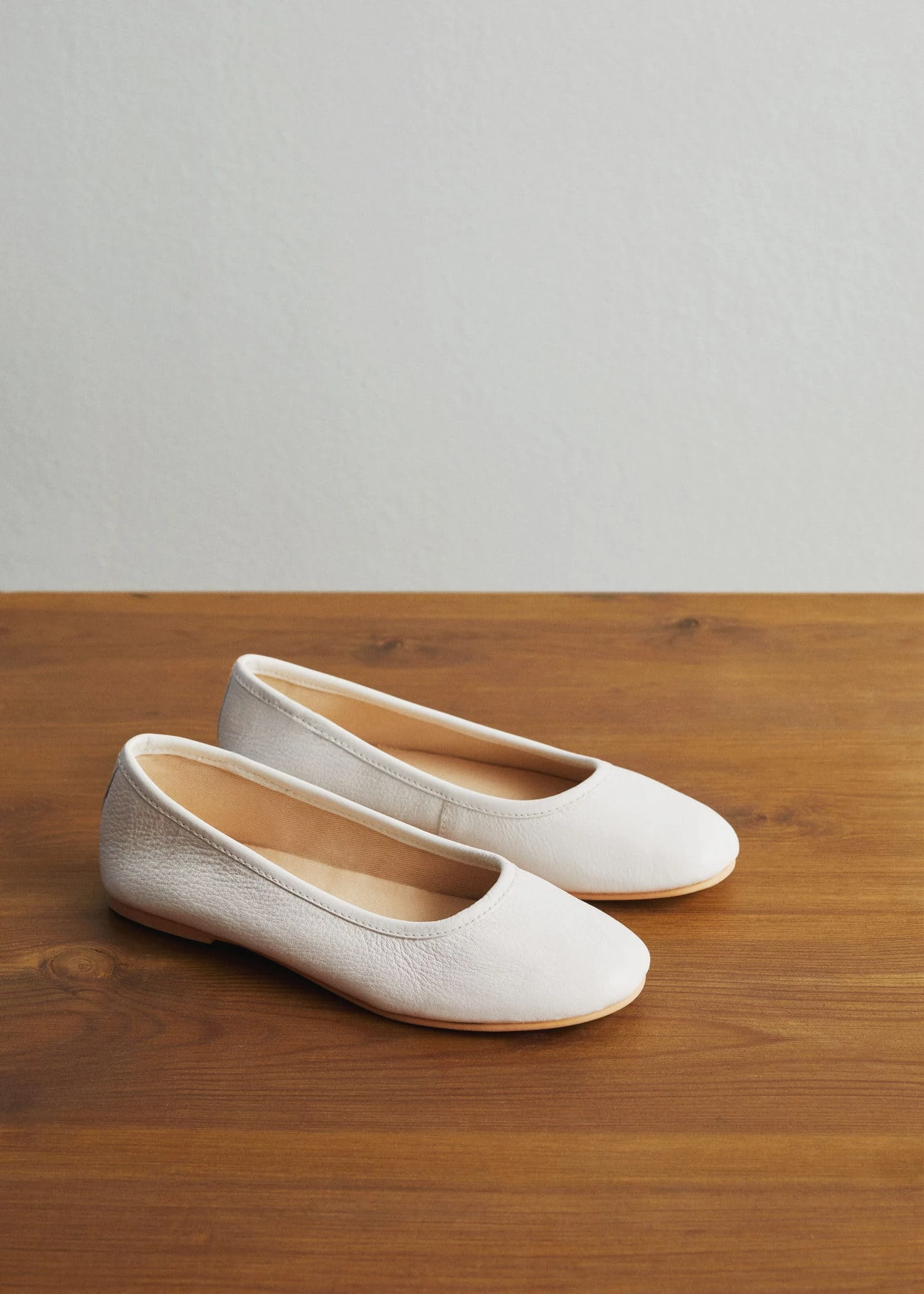 Mango Kids Leather Ballerina White 3 Mango Kids Leather Ballerina White - Image 2