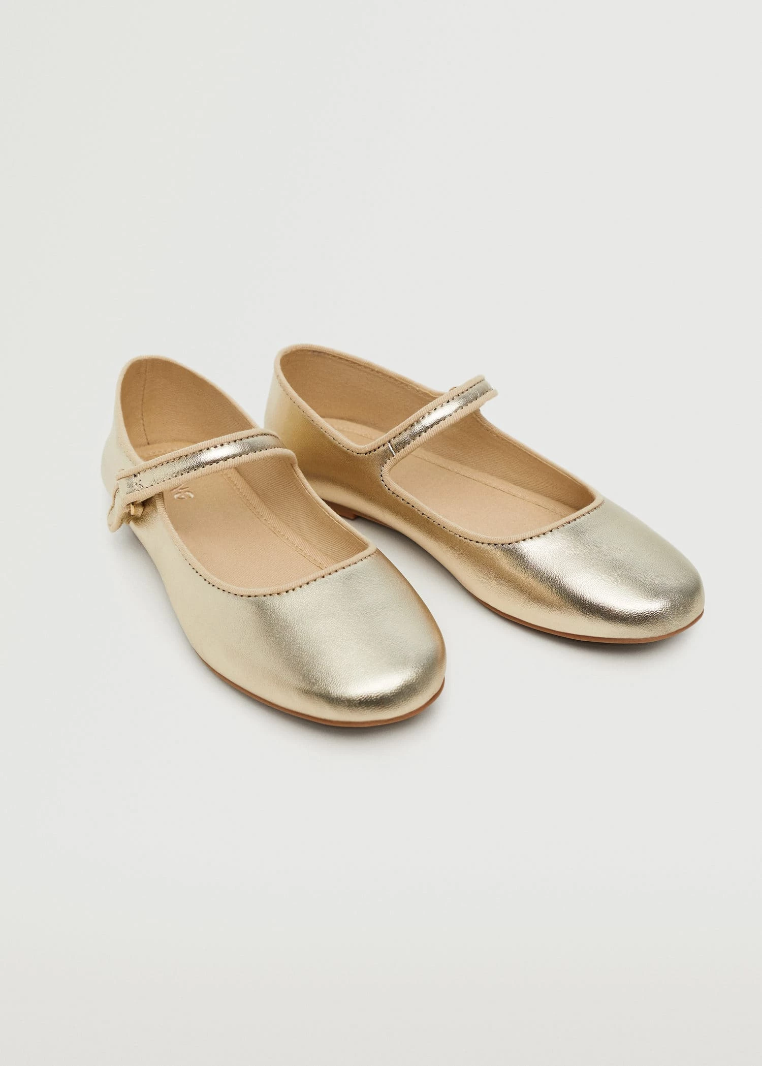 Mango Kids Metallic Finish Ballerinas Gold 2 Mango Kids Metallic Finish Ballerinas Gold