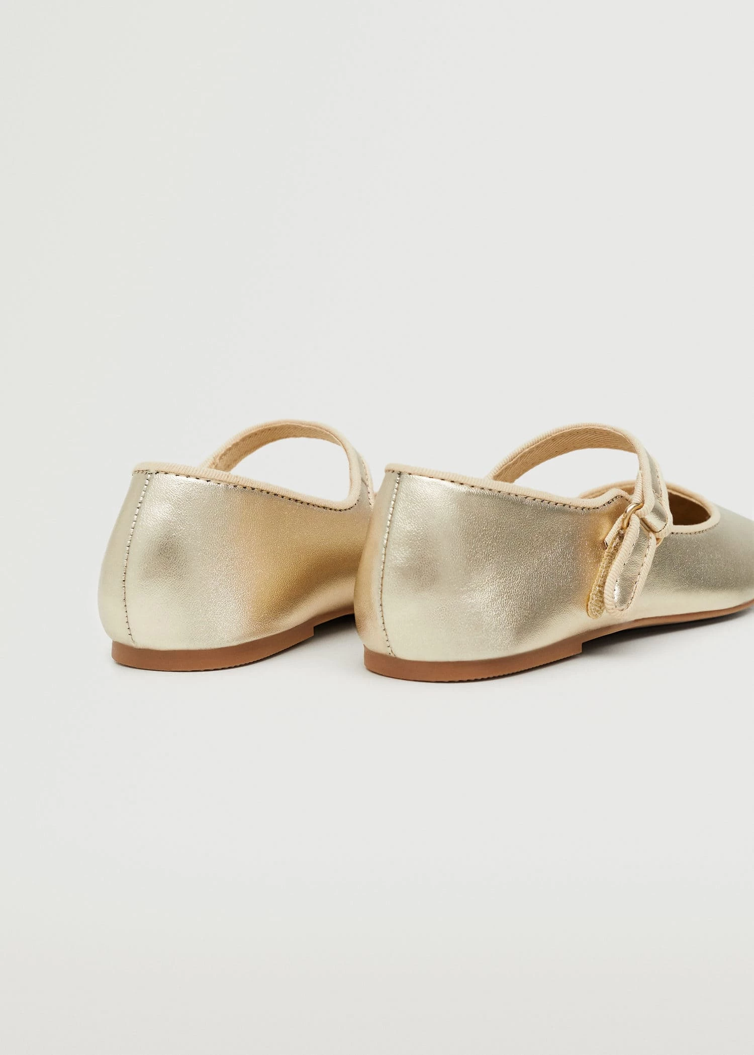 Mango Kids Metallic Finish Ballerinas Gold 3 Mango Kids Metallic Finish Ballerinas Gold - Image 2