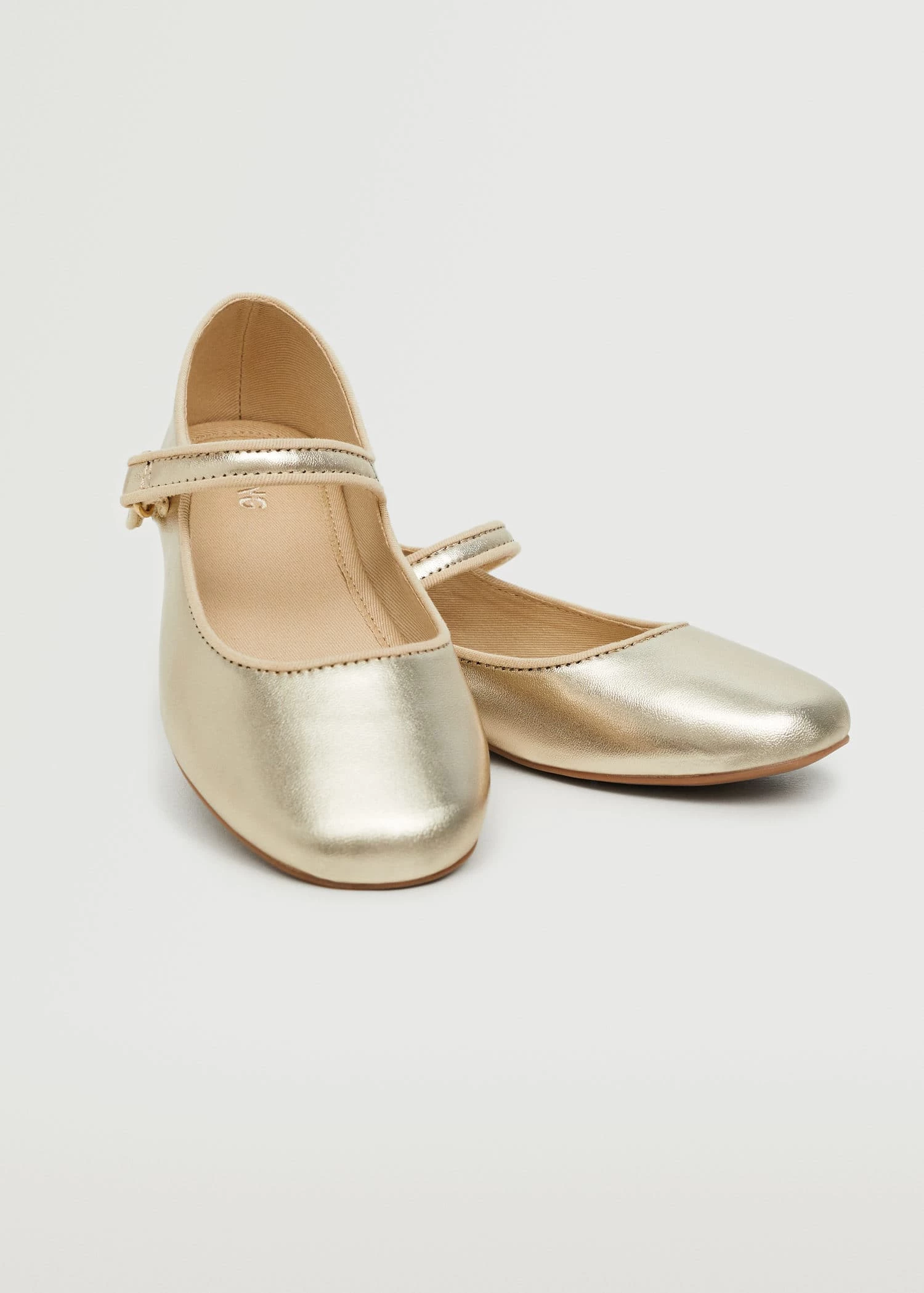 Mango Kids Metallic Finish Ballerinas Gold 4 Mango Kids Metallic Finish Ballerinas Gold - Image 3
